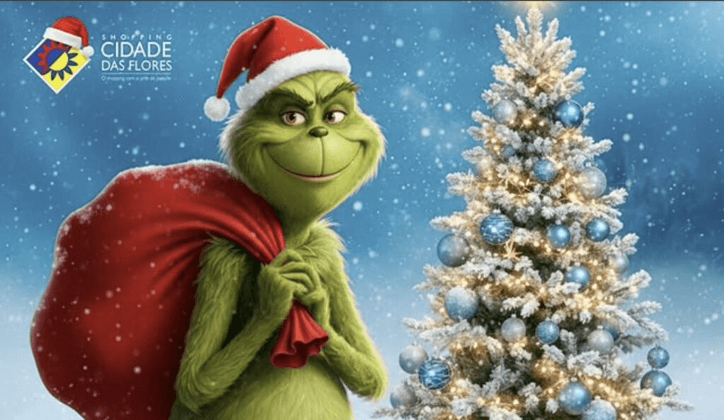 Grinch invade o Shopping Cidade das Flores com Caça ao Presente!