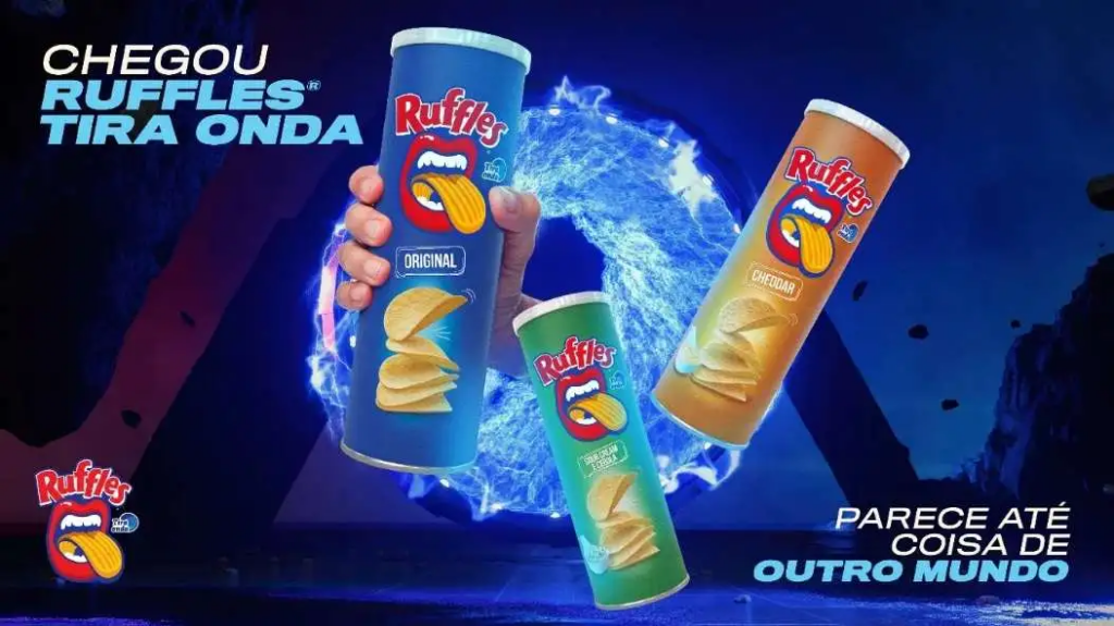 Variedade de batatas Ruffles disponíveis na promoção Pague 6, Leve 3 no supermercado