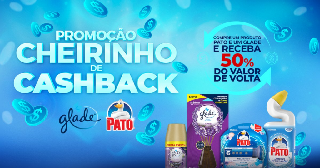 Cadastro de cupom fiscal para receber cashback na promoção Glade e Pato