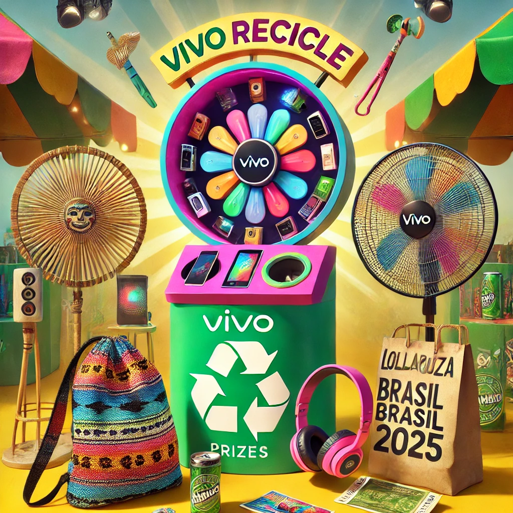 Como receber amostra grátis e concorrer a ingressos do LollaBR? Participe da campanha Vivo Recicle neste sábado e ganhe brindes incríveis com reciclagem!
